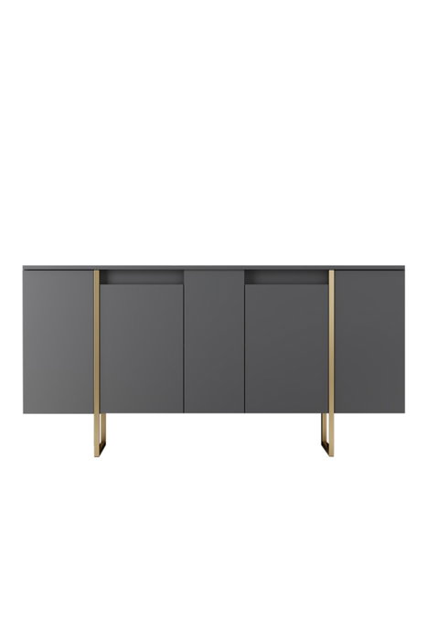 Hanah Home Conjunto de muebles de salón Luxe, Antracita y Oro
